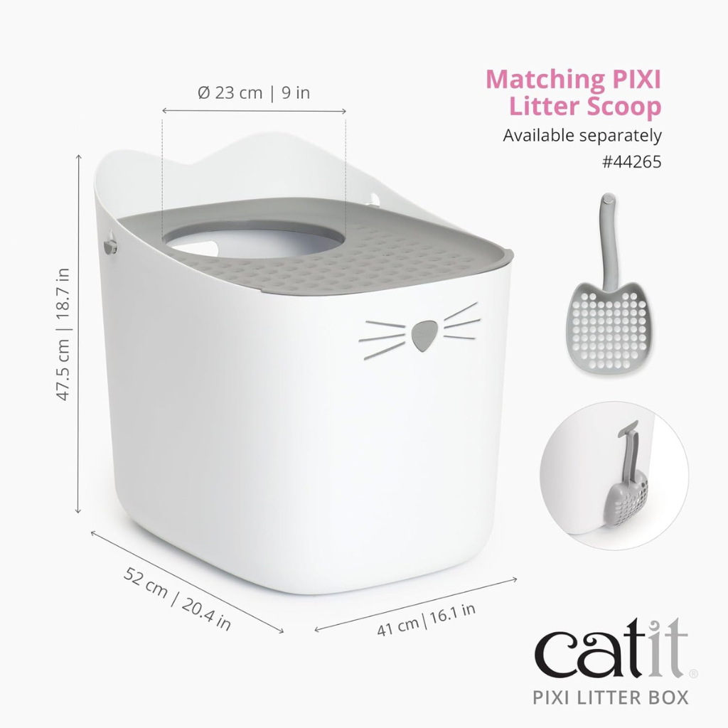 Catit PIXI Top-Entry Cat Litter Box (Gray) - Cat Litter Boxes 7