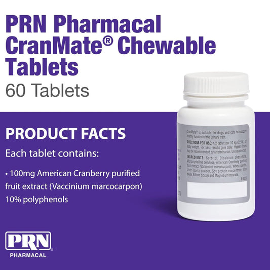 CranMate® Cranberry Supplement Tablets For Dogs & Cats (60ct)