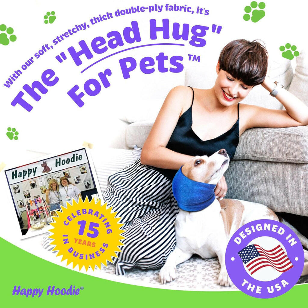 Happy Hoodie Calming Cap For Dogs BLUE -2 pack ( 1 large 1 small)