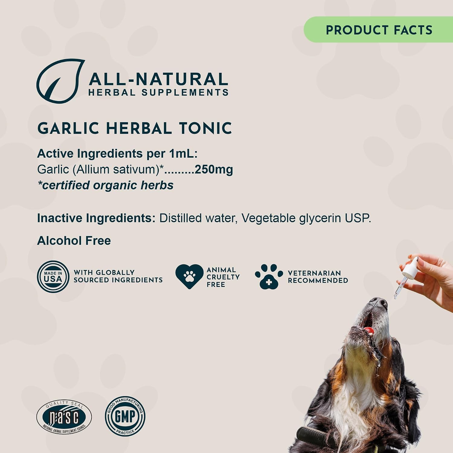 Animal Essentials Herbal Tonic Garlic Antioxidant Protection for Dogs & Cats - Dog Supplements & Vitamins 5