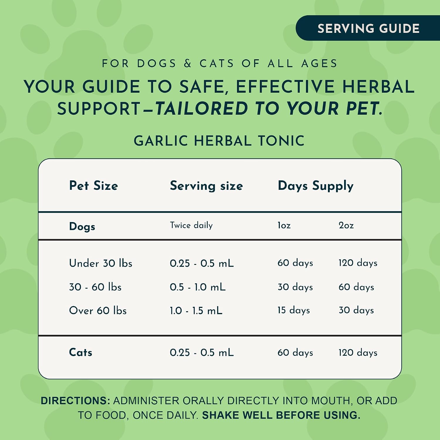 Animal Essentials Herbal Tonic Garlic Antioxidant Protection for Dogs & Cats - Dog Supplements & Vitamins 4