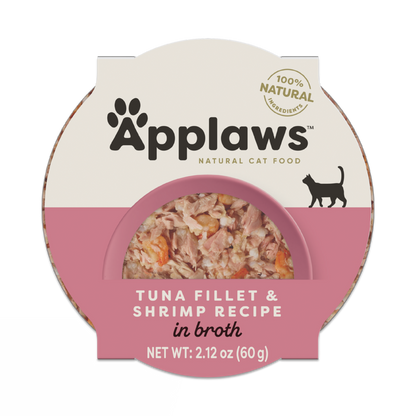 Applaws Natural Tuna Fillet with Shrimp in Broth Can Cat Food