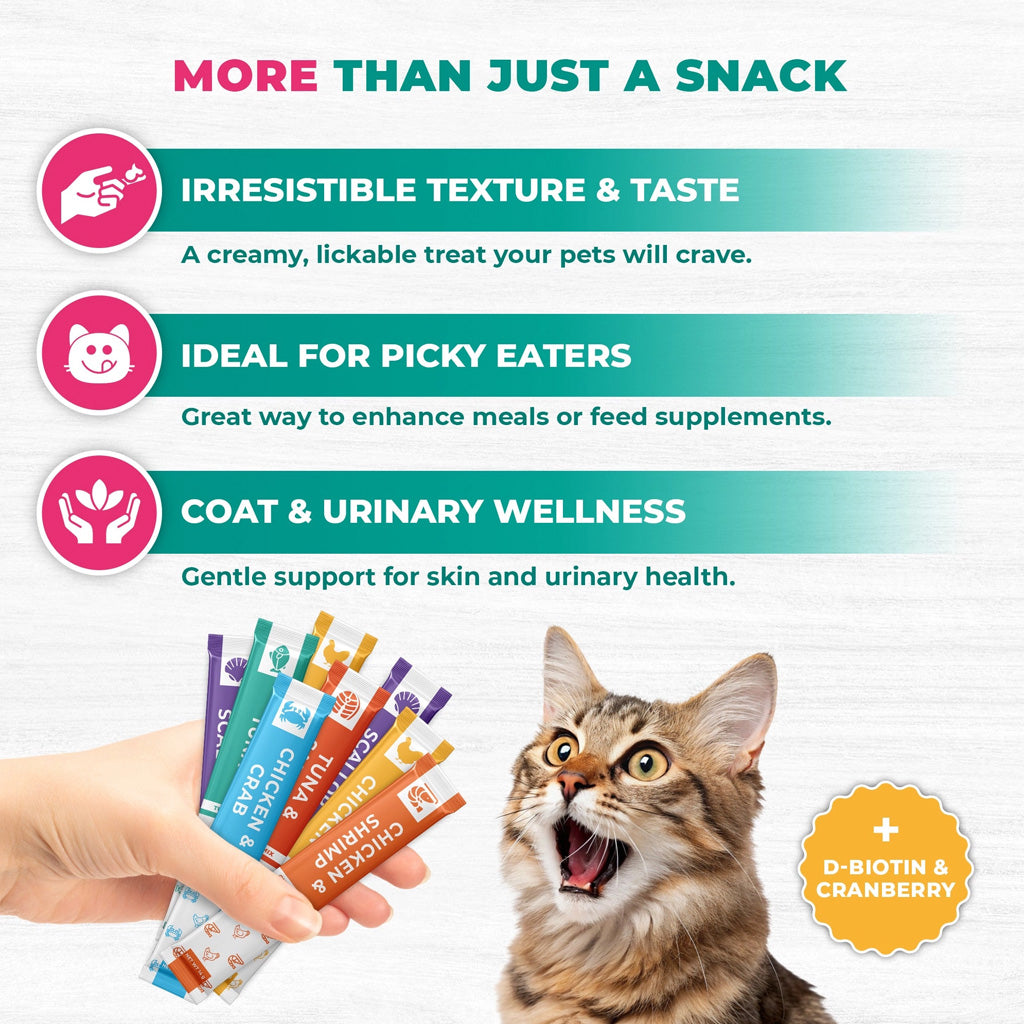 Beloved Pets Chicken & Tuna Mix Creamy Lickable Treats Dual Support for Cats & Dogs 40-count - Lickable Cat Treats 7