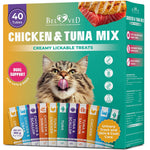 Beloved Pets Chicken & Tuna Mix Creamy Lickable Treats Dual Support for Cats & Dogs 40-count - Lickable Cat Treats 1