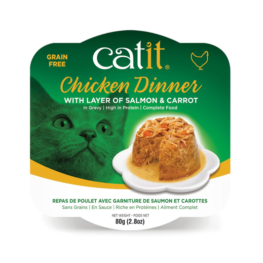 Catit Chicken Dinner with Salmon & Carrot Wet Cat Food (2.8 oz) - 1 pack - Cat Food 1