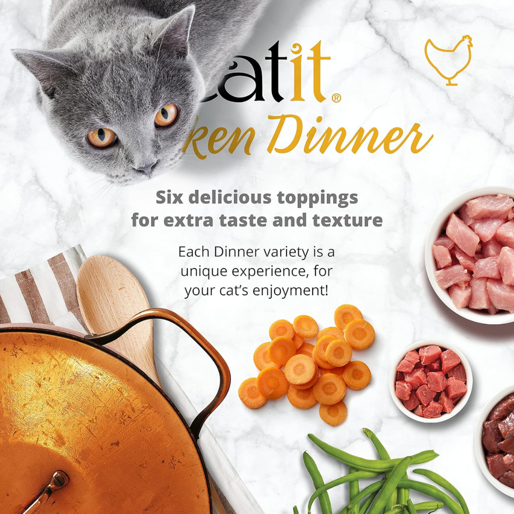 Catit Dinner Variety Pack Grain-Free Chicken Wet Cat Food Topper (2.6 oz can case of 12) - Cat Food 9