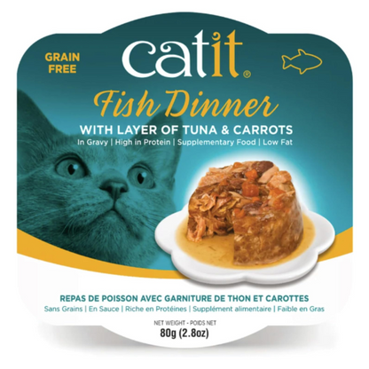 Catit Dinner Variety Pack Grain-Free Fish Wet Cat Food Topper (2.6 oz Can Case of 12) - Cat Food 2
