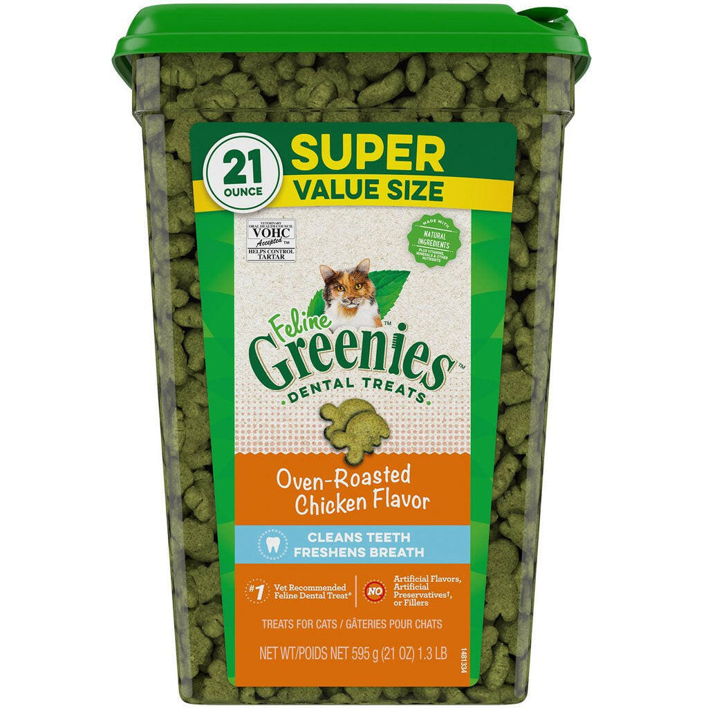 Greenies Feline Oven Roasted Chicken Flavor 21oz