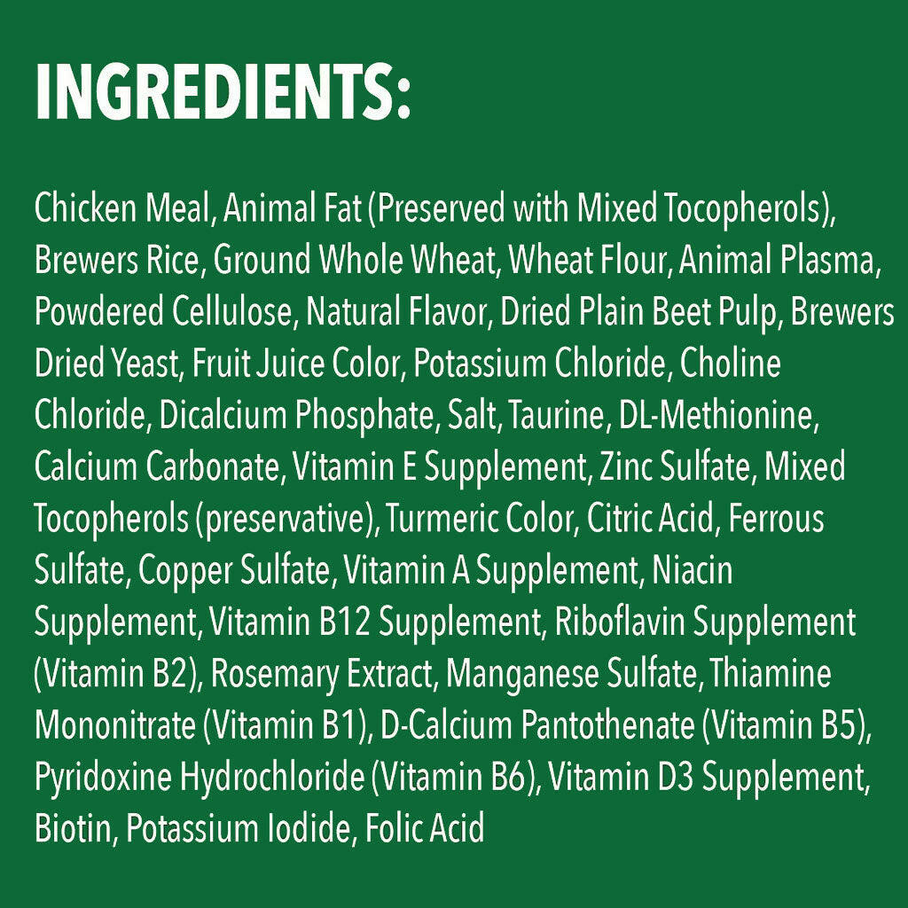 Greenies Feline SmartBites Healthy Indoor Chicken Flavor ingredients