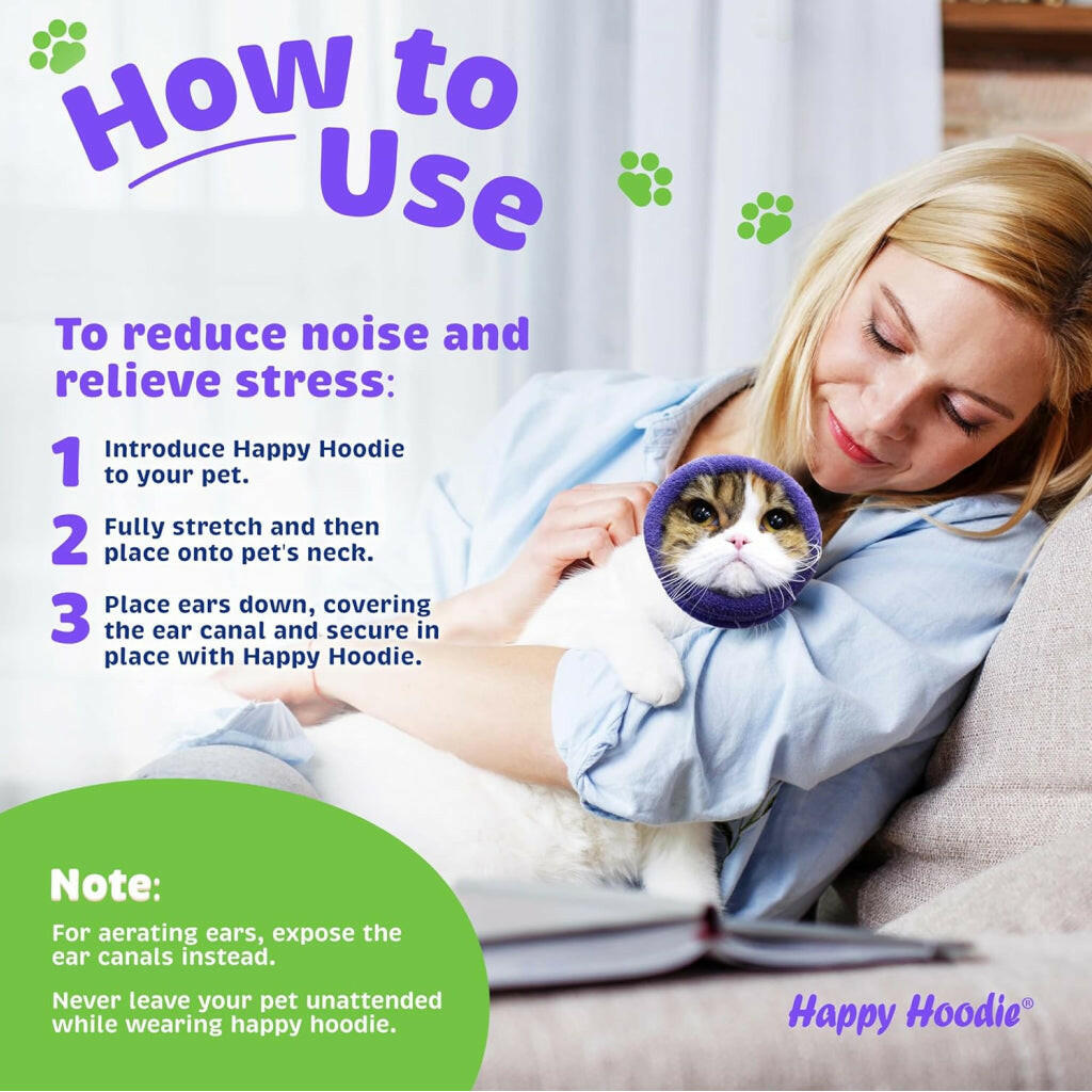 Happy Hoodie Calming Band For Dogs & Cats- Small BLACK
