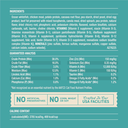 Merrick Purrfect Bistro Grain Free Wild-Caught Ocean Whitefish & Spinach Recipe Dry Cat Food - Cat Food 6