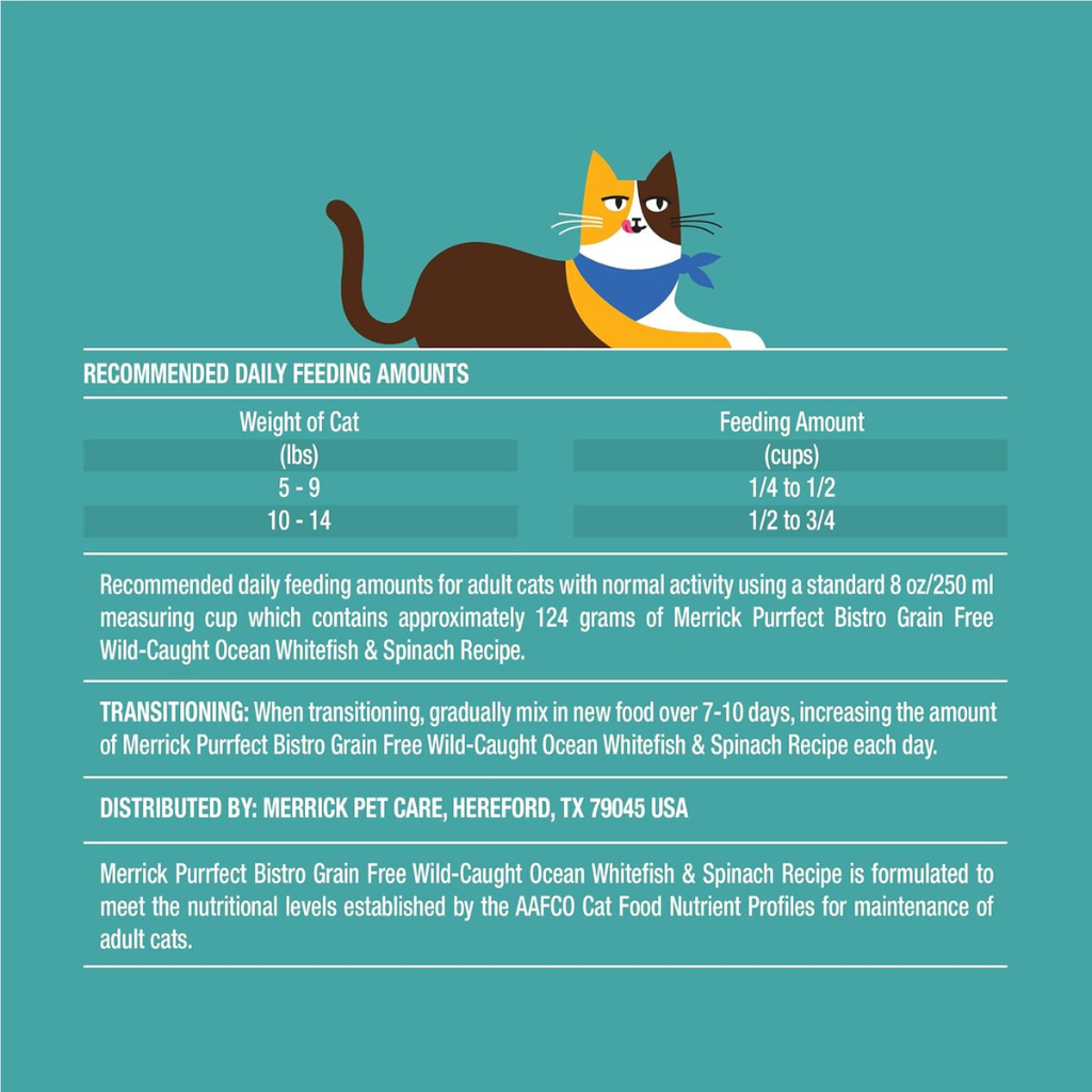 Merrick Purrfect Bistro Grain Free Wild-Caught Ocean Whitefish & Spinach Recipe Dry Cat Food - Cat Food 3