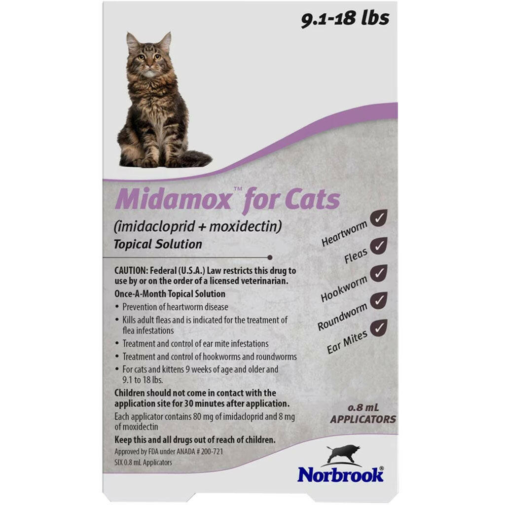 Midamox for Cats, 9.1-18 lbs 1 dose
