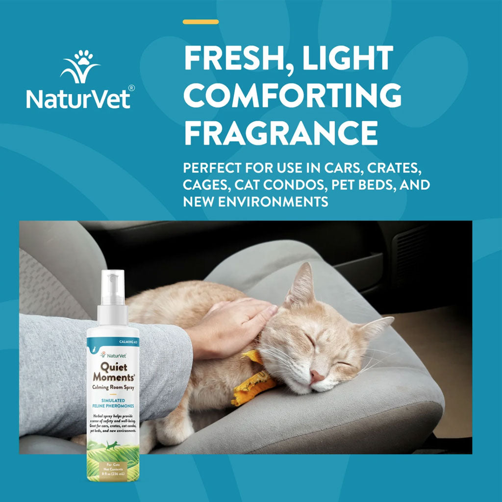 NaturVet Quiet Moments Herbal Calming Room Spray for Cats