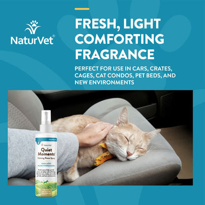 NaturVet Quiet Moments Herbal Calming Room Spray for Cats