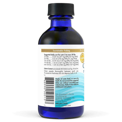 Nordic Naturals Omega-3 Pure Fish Oil Supplement for Cats Feeding guidelines
