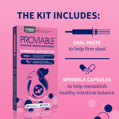 Nutramax Proviable Digestive Health Supplement Kit for Cats And Dogs