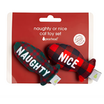 Pearhead Naughty Or Nice Holiday Themed Cat Toy Set with Catnip - Cat Toys 1