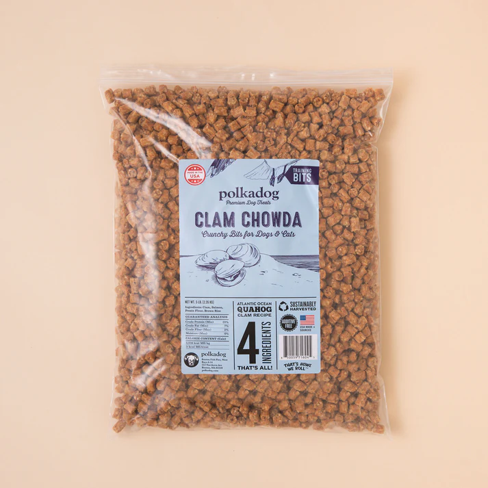 Polkadog Clam Chowda Crunchy Training Bits Treats for Dogs & Cats - 5-lb - Training Dog Treats 2