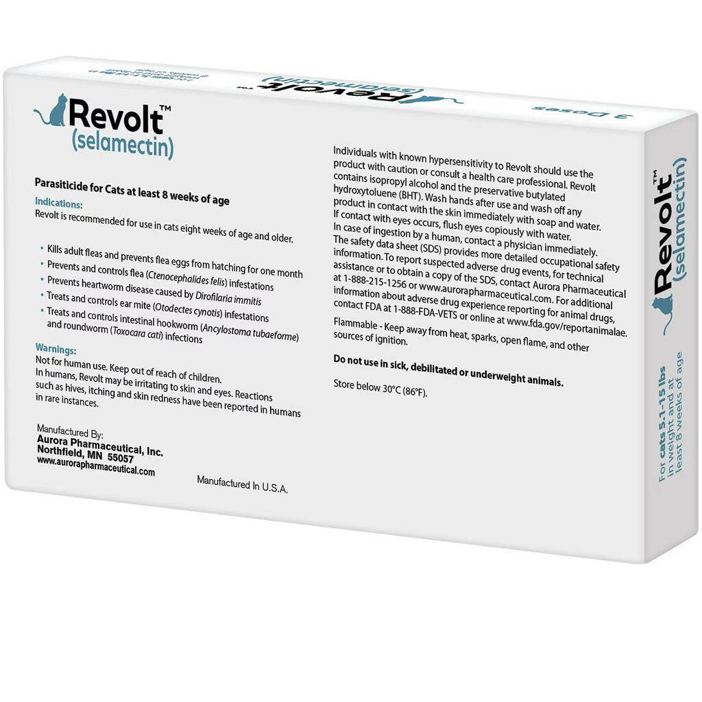 Revolt Topical Solution for Cats 5.1-15 lbs backside