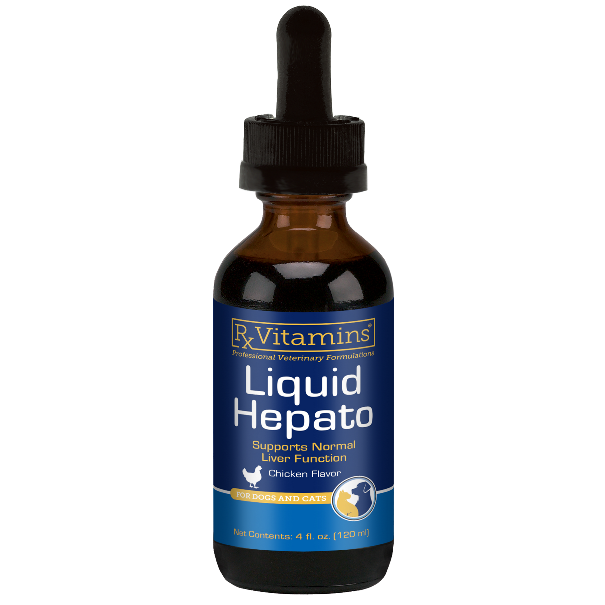 Rx Vitamins Hepato Liquid Liver Supplement for Dogs & Cat -Chicken Flavor (4 oz) - Dog & Cat Supplements & Vitamins 1