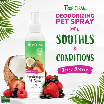 Tropiclean Berry Breeze Deodorizing Spray for Pets (8 oz) - Pet Supplies 4