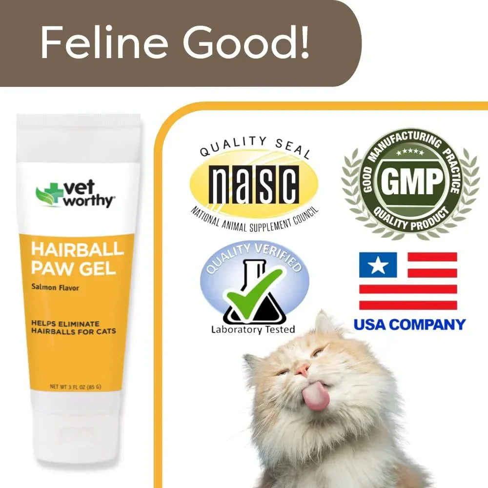 Vet Worthy Hairball Paw Gel for Cats 5-oz - Cat Laxatives & Hairball Treatments 3